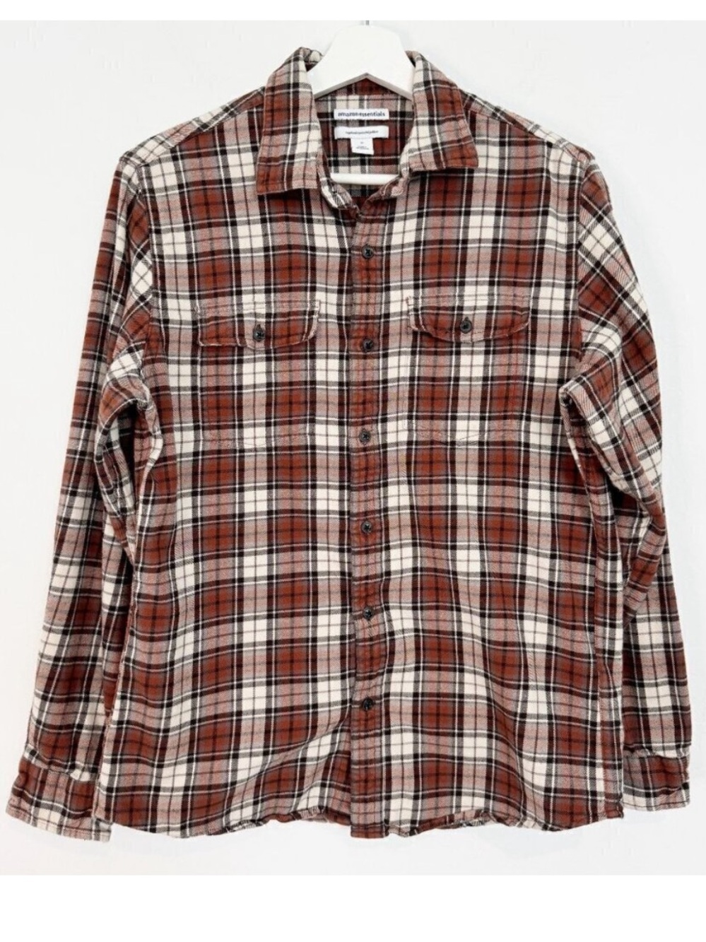 Plaid Shirt Size M Flannel Button Up Collared Long Sleeve Checkered Rancher Alt